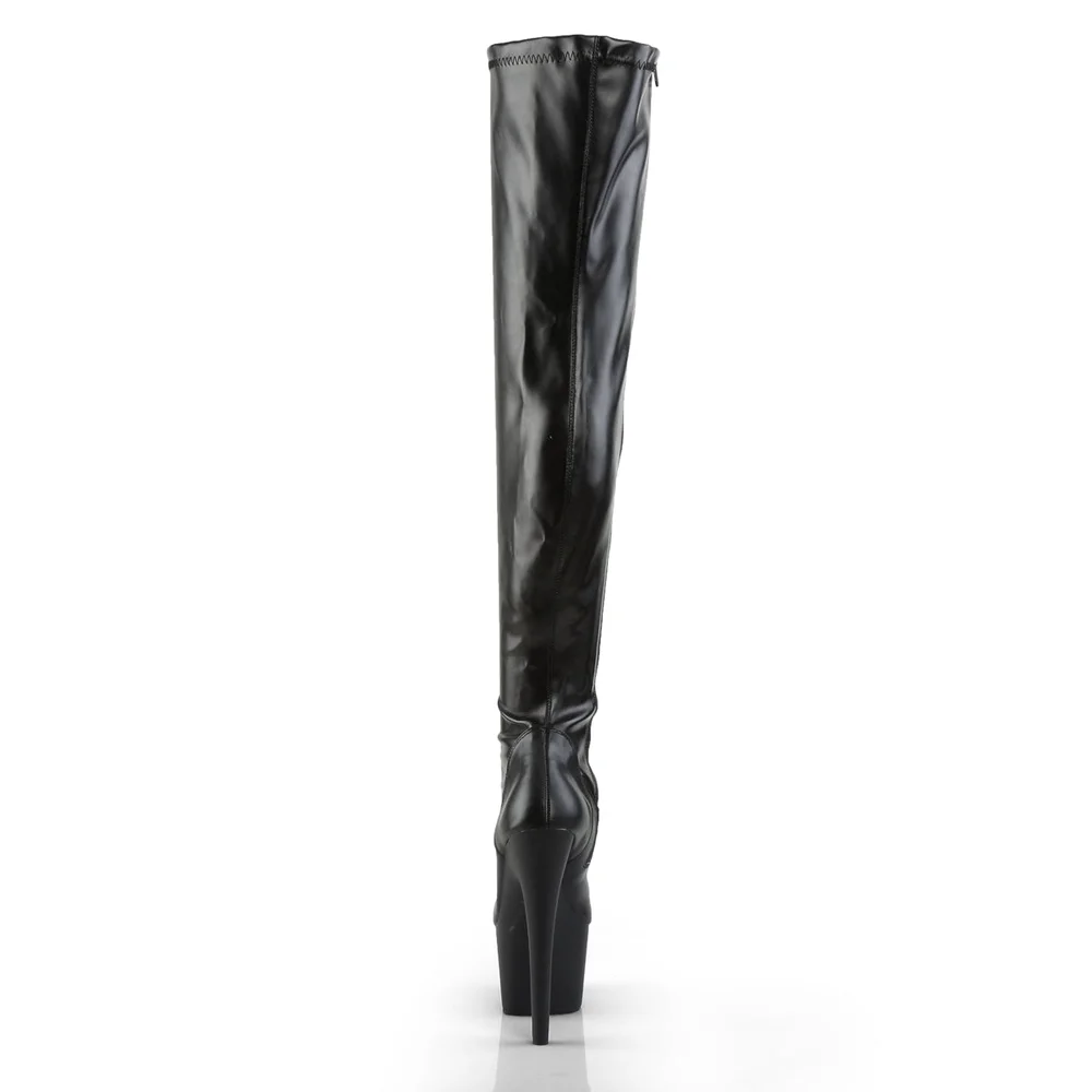 Pleaser Black Over-the-Knee Platform Boots